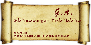 Günszberger Arétász névjegykártya